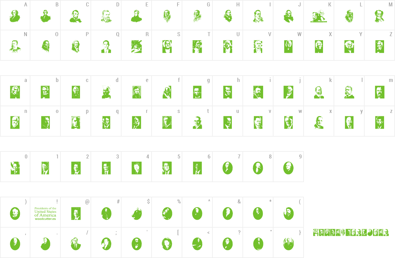 Font Presidents of the United States of America preview